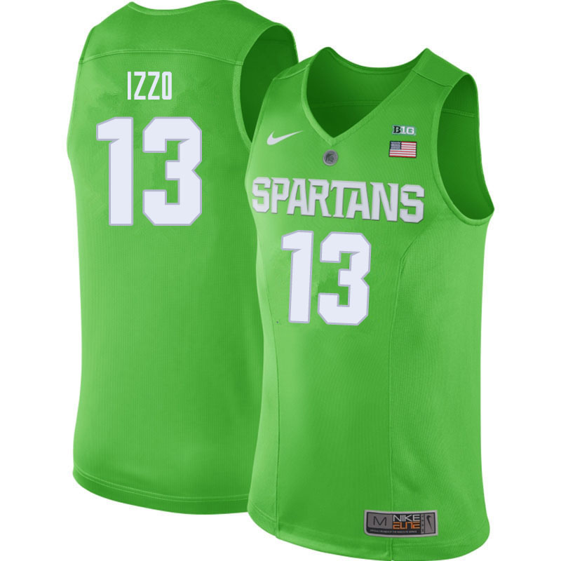 Men Michigan State Spartans #13 Steven Izzo NCAA Nike Authentic Green 2020 College Stitched Basketball Jersey JW41G67BM